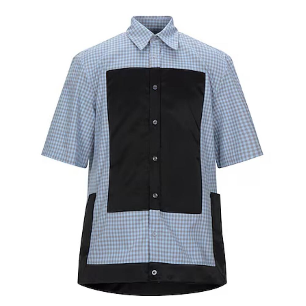 Nicomede, Gingham Shirt with Satin Detail, NWT, Large